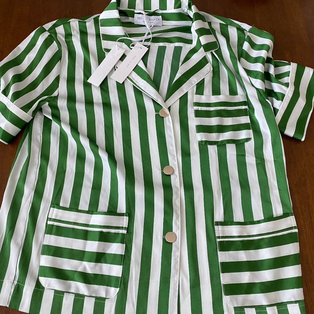 Bed to Brunch Short Stripe Satin Pajamas - Picture 5 of 8